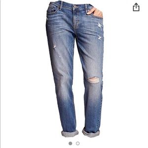 Banana Republic Destructed Girlfriend Indigo Jeans